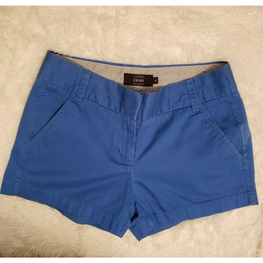 J. Crew Womens Sz 2 Blue Denim Chino Shorts